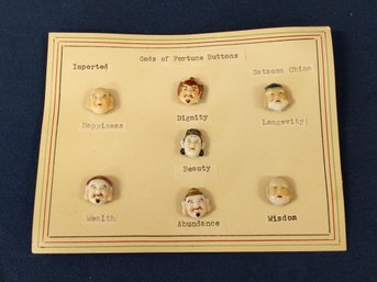 Imported Satsuma China Gods Of Fortune Buttons