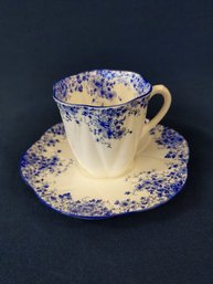 Shelley Fine Bone China Cup And Saucer 'Dainty Blue'