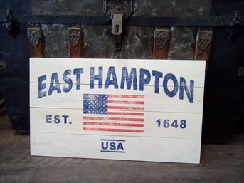 East Hampton Hand Painted Wood Sign From Legacy, Made In USA          WA