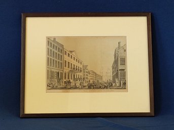Antique G Hayward Lithograph 'Tontine Building, Wall Street, New York 1797'