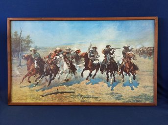 Collograph Of Frederic Remington 'A Dash For Timber' Painting