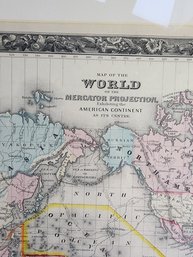 1860 Mitchell Map Of The World Mercator Projection