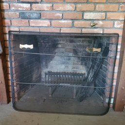 Vintage Mesh Metal Fireplace Screen