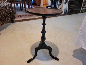 Charming Mini Pedestal Table With Walnut Finish