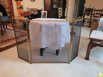 Great Vintage Brass Framed Fire Place Screen