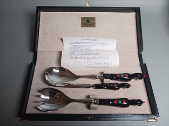 Handmade S & S Haddad Spoon & Spork Set With Matching Opener