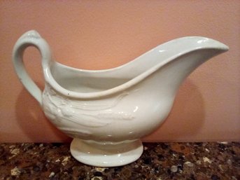 White Stoneware Gravy Pitcher By Hanley Clementson Brothers Royal Patent Stoneware