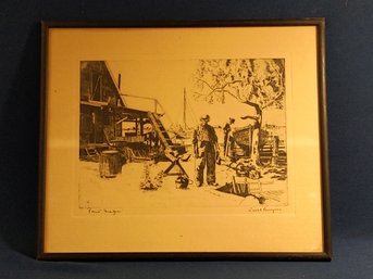 Signed 'Point Magu' Lionel Barrymore Etching