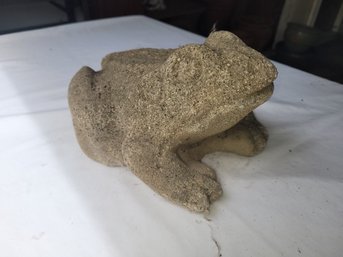 Great Vintage Cement Frog Statue