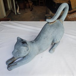 Vintage Painted Iron Cat - For Garden Or Home Decor