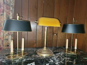 Three Great Bankers Desk Lamps