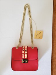 Gulia Massari Red Handbag From Italy