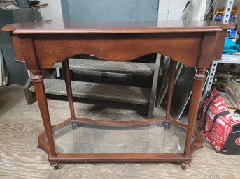 Charming Hall Table With Beveled Glass Lower Shelf    CVBK