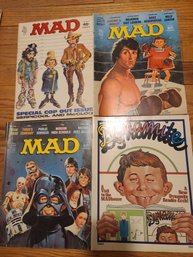 Three MAD Magazines 74, 77, 78 Plus A Dynamite Monthly Book From Scholastic About MAD Magazines