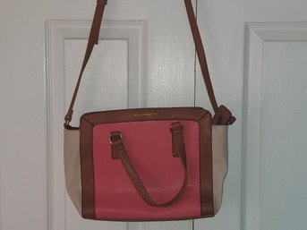 Liz Claiborne Crossbody Handbag Cream Pink Brown