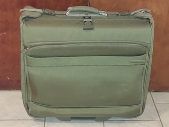 Delsey Luggage Green Canvas Suitcase