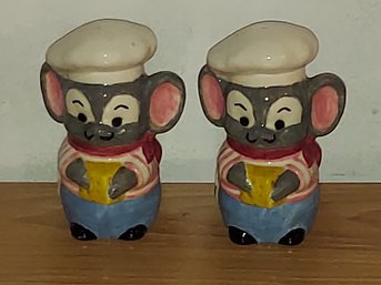 Vintage 1981 Alberta's Molds Chef Mice Mouse Salt And Pepper Shaker Set 5'