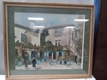 Exquisite Vintage Print Titled The Courtyard By Maurice Utrillo.   WA