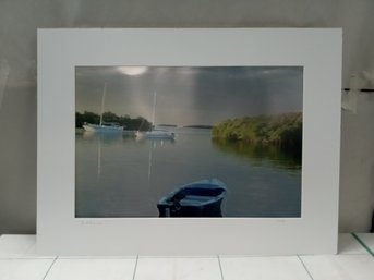 Lovely Print Of Boats Moored In A Bay.     WA