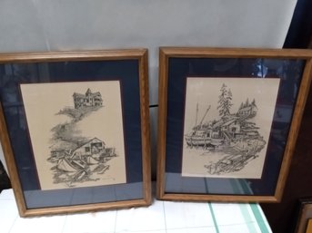 Two Beautiful Prints Titled Retired And Quite Lightning   WA