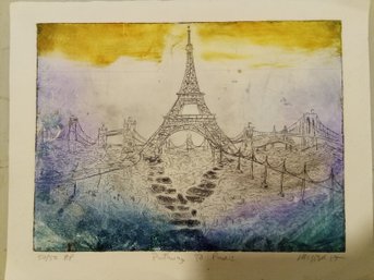Contemporary Messer Pathway To Paris HAND EMBELLISHED  ETCHING A.p 50/50