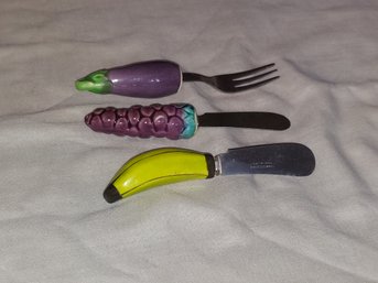 Fruit Vegetable Cheese Knife Spreaders & Condiment Forks Made In Japan