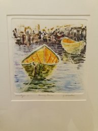 Contemporary J Schroeter Monotype  Print Hand Signed And Numbered 1/1