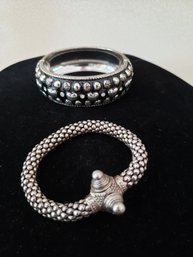 Two Silver Tone Bracelets