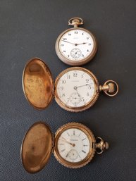 Vintage Men's Hampden, Waltham & Elbin Pocket Watches
