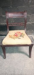 Great Antique Side Chair With Lovely Needle Point Seat   MB/CV