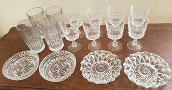 Lot Of Heavy Glassware, Glasses And Bowls