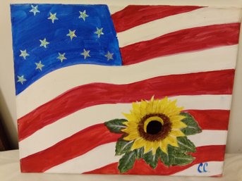 Contemporary  CC Americana  Oil On Canvas Painting