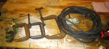 Nice Assortment Of Clamps And 14 Foot Extension Cord