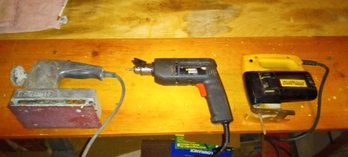 Nice Craftsman Finish Sander,black And Decker 3/8 Inch Drill,and A Miller Falls Jig Saw