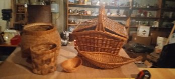 Nice Assortment Of Vintage Baskets Picnic & Display