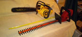 Nice Pair Of Outdoor Power Tools, Craftsman Hedge Trimmer, And A McCulloch Chainsaw