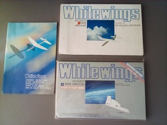 Paper Airplane Kits By White Wings Designed By Dr. Yasuaki  Ninomiya- 2 Kits & Assembly Instructions. Unused.