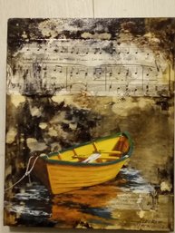 Contemporary Amber Ledrew-Bonvarlez Mixed Media Oil On Panel Painting