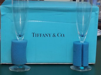 TIFFANY Crystal Champagne Glasses (2)