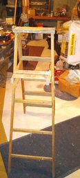 Rugged Vintage Five Foot Wood Step Ladder