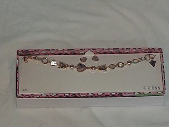 Guess Charm Bracelet 7.5' Rose Tone