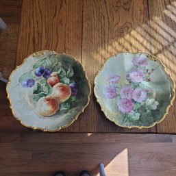 2 Limoges France By Flambeau China Co LDB & Co Hand Painted