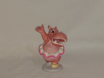 Vintage Disney Japan Fantasia Pink Hyacinth Hippo Ballerina Ceramic 4 Figurine