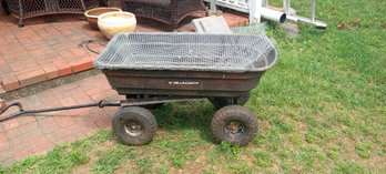 Rugged Yard Cart With Dump Feature And Blow Up Rubber Tires Made By Gorilla Carts