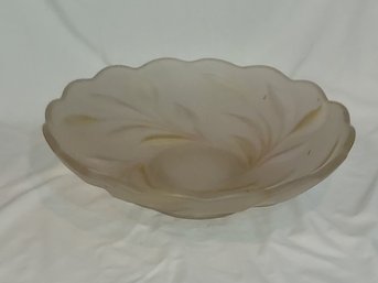 Large Frosted Mid Century Modern Glass Bowl