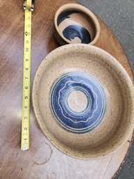 Pair Of Brown Pottery Bowls