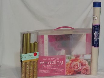 The Ultimate Wedding Planning Kit, Cherish The Season Taper Candles And Charles Craft Cross Stich Fabric