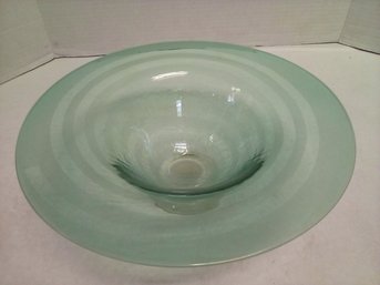 Beautiful Penlan School Of Craft Glass Footed Bowl In Blue With Clear  Base    MIM C  / A1