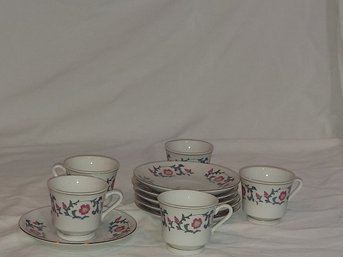 Demitasse Tea Cups & Saucers Romantick Or Floral