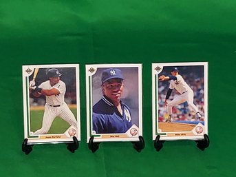 Upper Deck '91 New York Yankees JESSE BARFIELD, MEL HALL & MIKE WITT